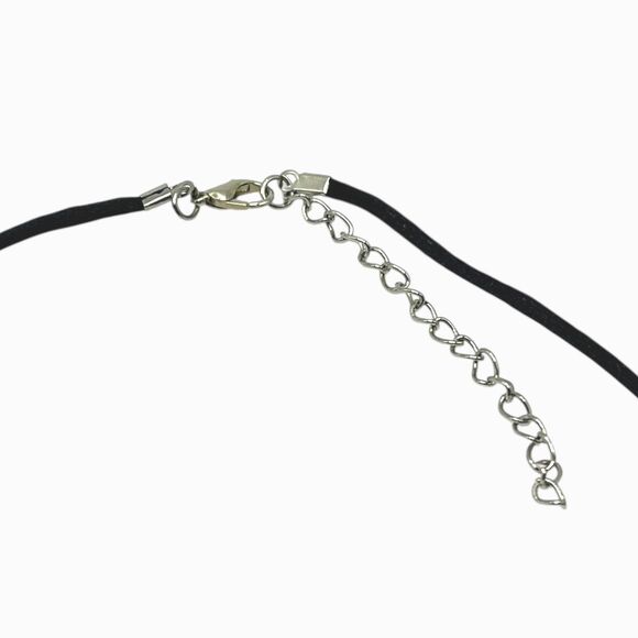 Wire Wrapped Purple Stone Pendant Necklace Black Cord Bohemian Mineral Jewelry - Picture 5 of 9